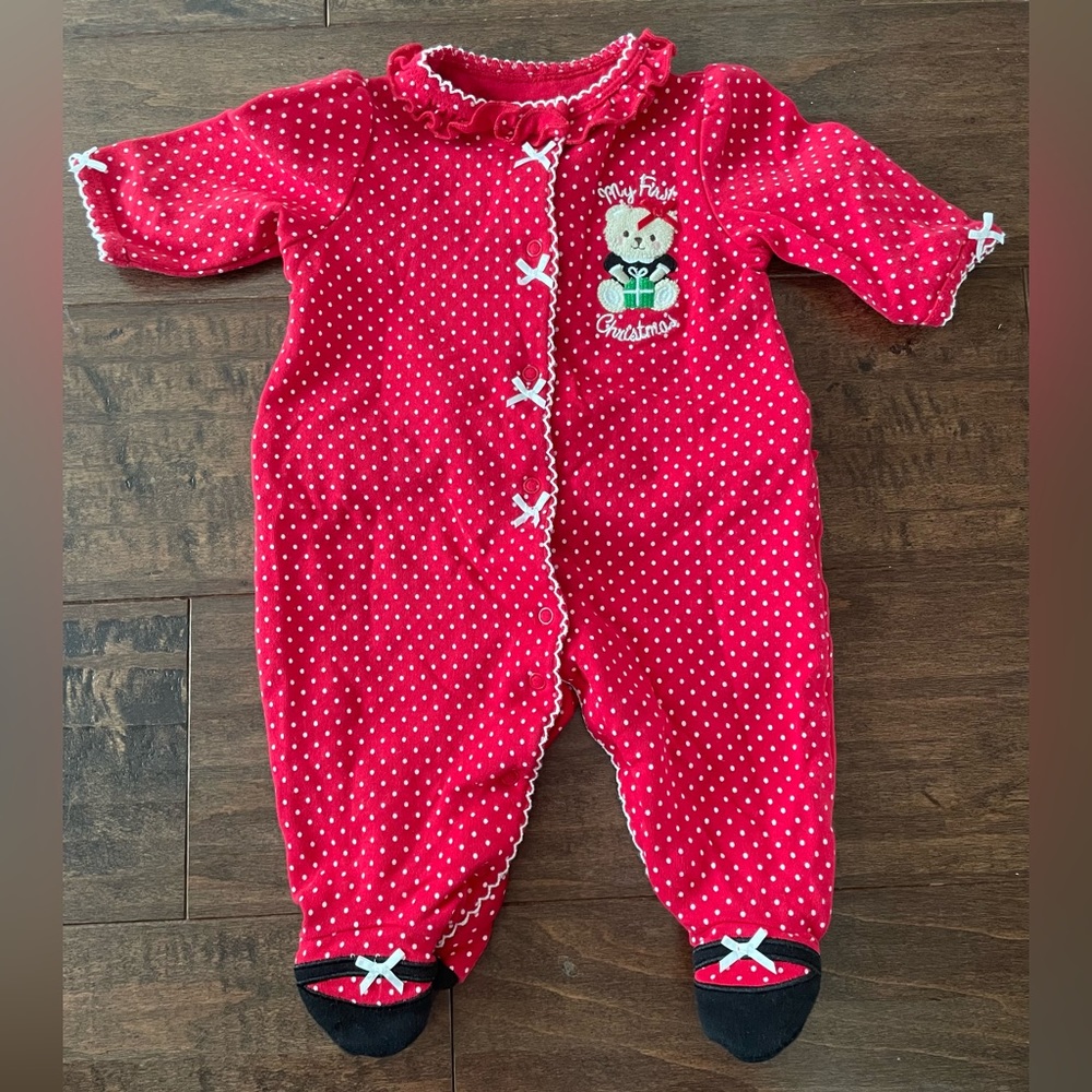 My first Christmas footed sleeper 0-3 month